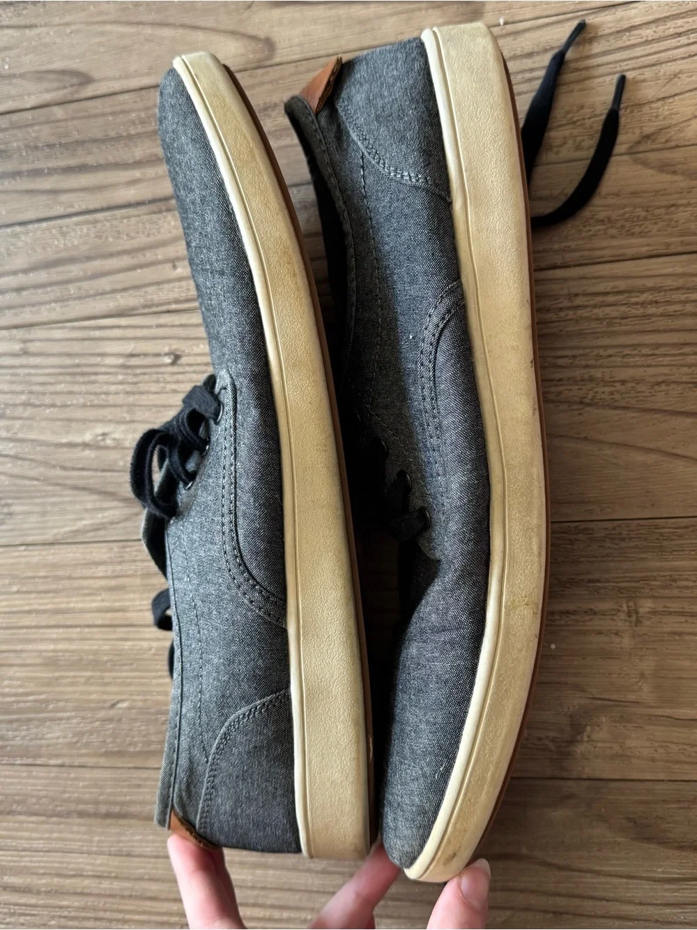 Steve Madden Men’s Gray Canvas Lace-Up Sneakers